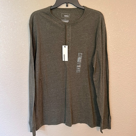 Men’s long sleeve green Henley size large new with tags - Picture 1 of 4